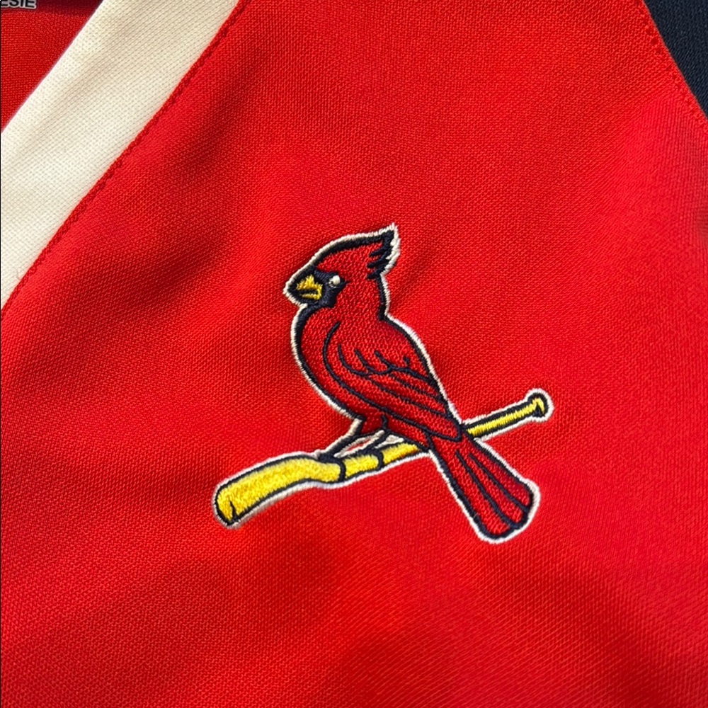 Women's STL Cardinals Red and Blue Baseball Team Shirt - Picture 3 of 4
